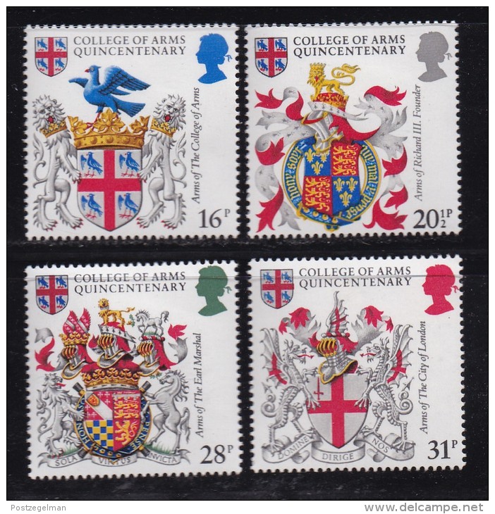 UK, 1984, Mint  Hinged Stamps, College Of Arms, 975-978, #14497 - Unused Stamps
