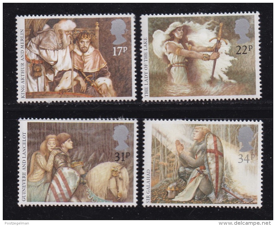 UK, 1985, Mint  Hinged Stamps, Arthurian Legends, 1039-1042, #14511 - Unused Stamps