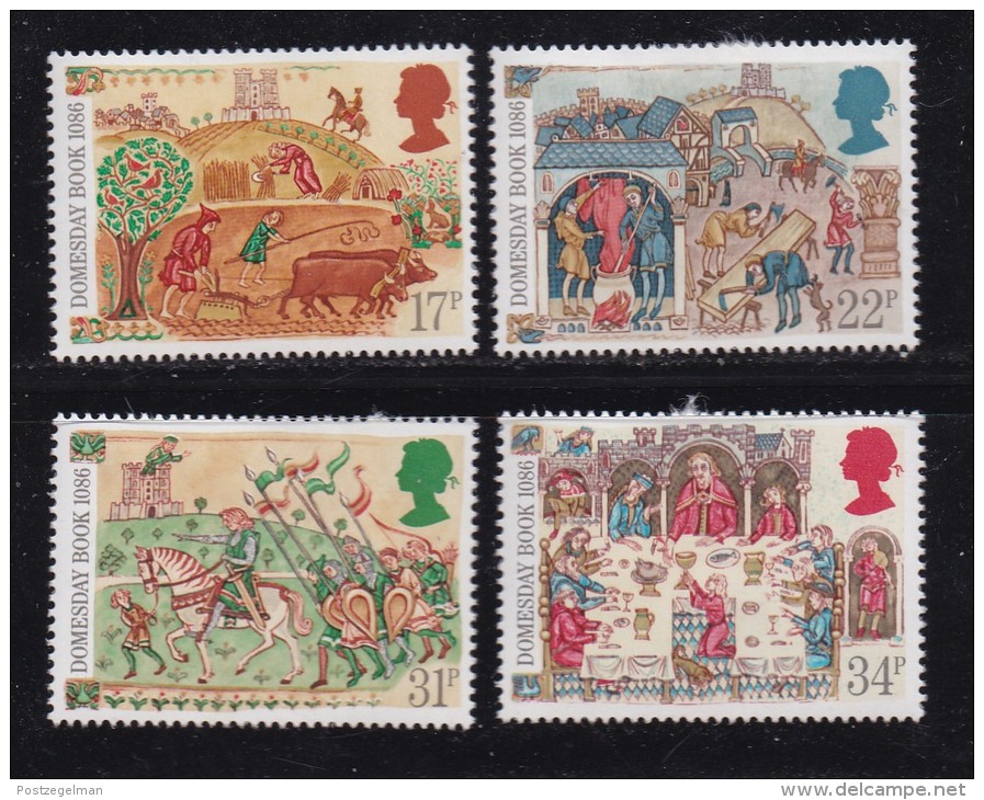 UK, 1986, Mint  Hinged Stamps, Domesday Book, 1072-1075, #14518 - Unused Stamps