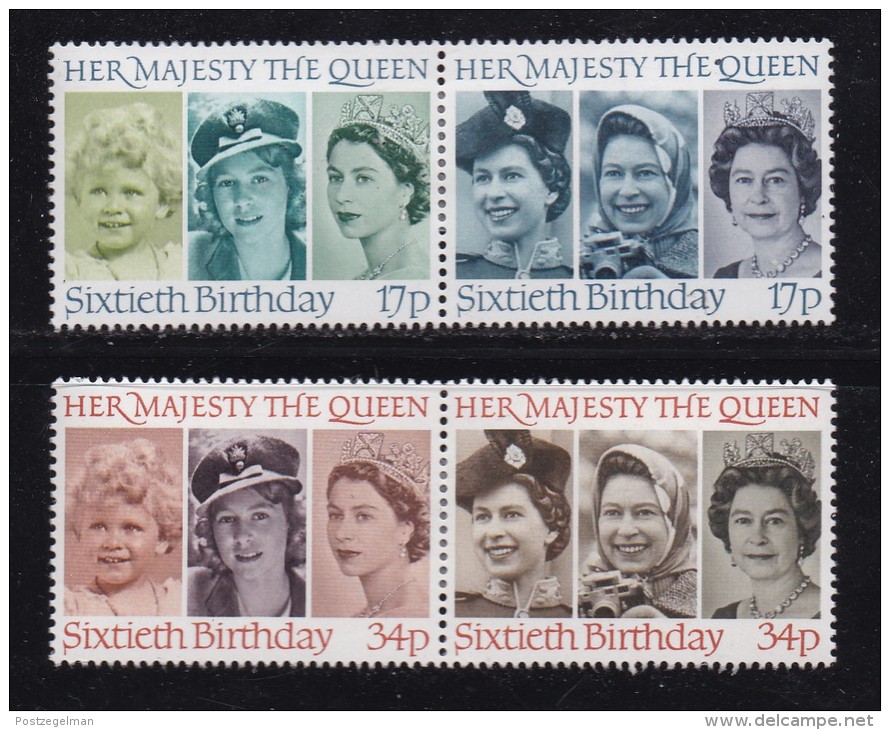 UK, 1986, Mint  Hinged Stamps, QE II 60th Birthday, 1064-1067, #14516 - Nuevos