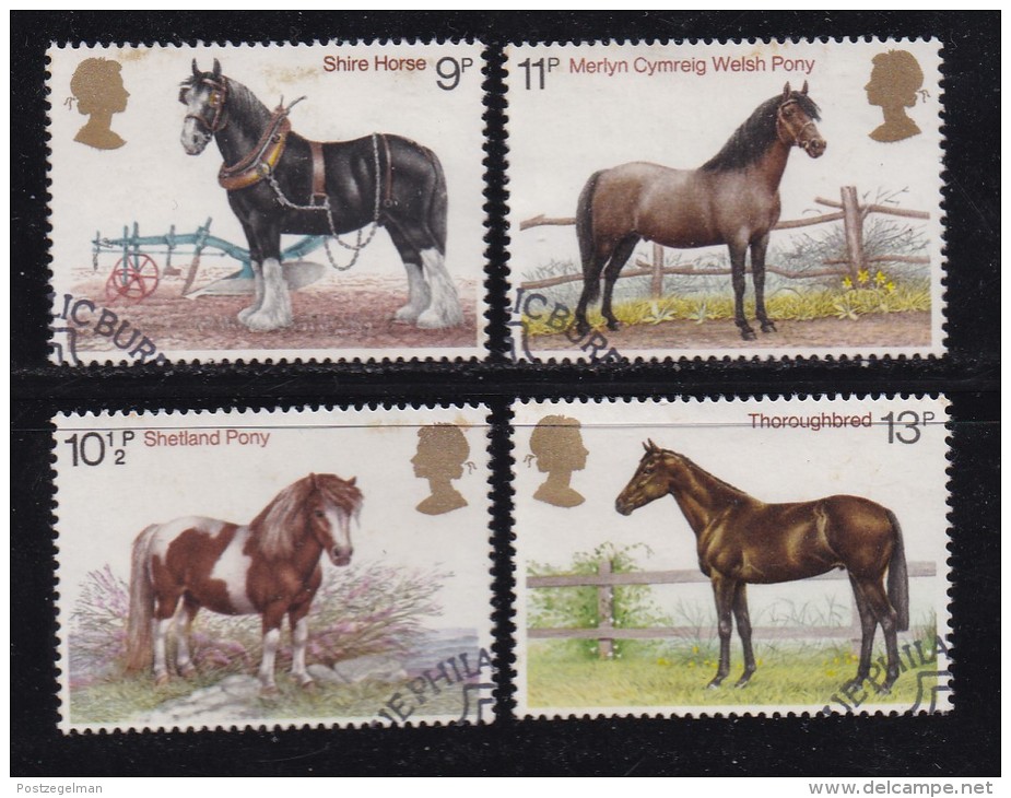 UK, 1978, Cancelled Stamps , Horses, 769-772, #14419 - Gebruikt