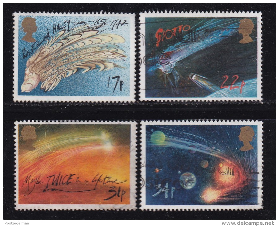 UK, 1986, Cancelled Stamp(s ), Halley's Comet, 1060-1063, #14467 - Usados