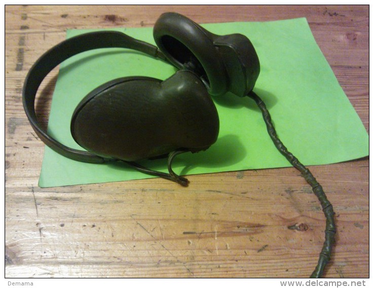 Headphone, WWII Tank, H-16/U 8000, MX 175/u, National Scientific Prod Co Chicago Ill - Radio's