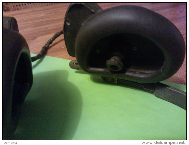 Headphone, WWII Tank, H-16/U 8000, MX 175/u, National Scientific Prod Co Chicago Ill - Radio's