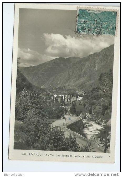 Andorre. 5F Andorre La Vieille Sur Carte Postale. - Cartas & Documentos