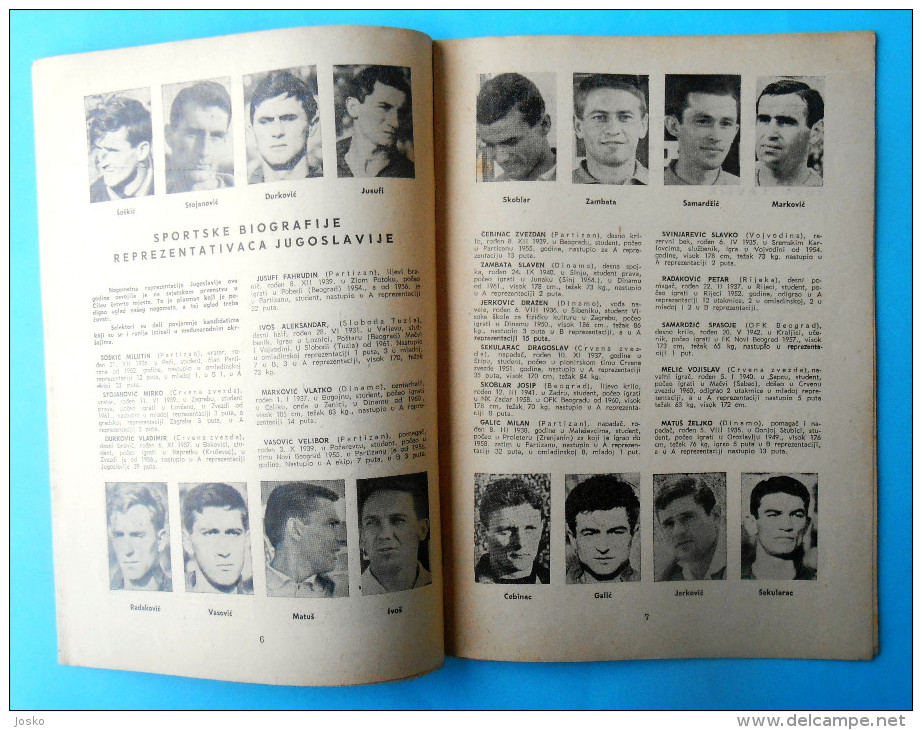 YUGOSLAVIAvs WEST GERMANY - 1962 Football Match Programme * Soccer Fussball Programm Programma Deutschland - Libri