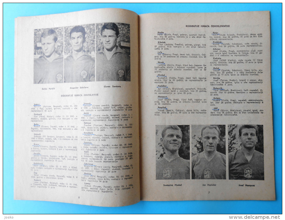 YUGOSLAVIA V CZECHOSLOVAKIA - 1963 Football Soccer Match Official Programme Fussball Programm * Czech & Slovak Republic - Match Tickets