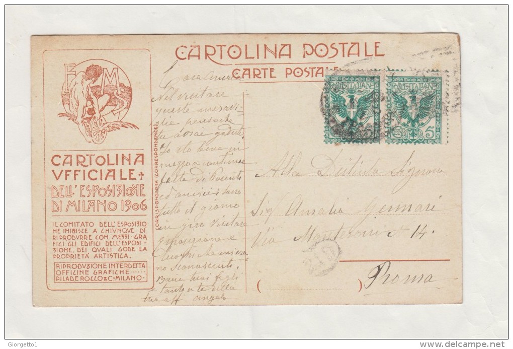 ESPOSIZIONE DI MILANO 1906 - CARTOLINA UFFICIALE - RISTORANTE VALLE-   POSTCARD N. 52 - Esposizioni