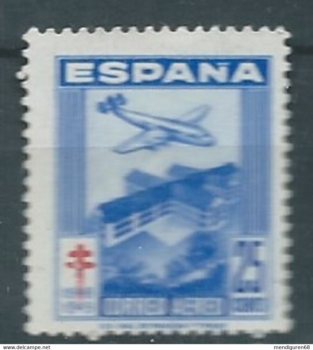 ESPAGNE SPANIEN SPAIN ESPAÑA 1948 PRO TUBERCULO 25 CTS BLUE USED NOT CANCEL ED 1043 YV AER 239 MI ZWM 47 SG 1112 SC RAC9 - Usados