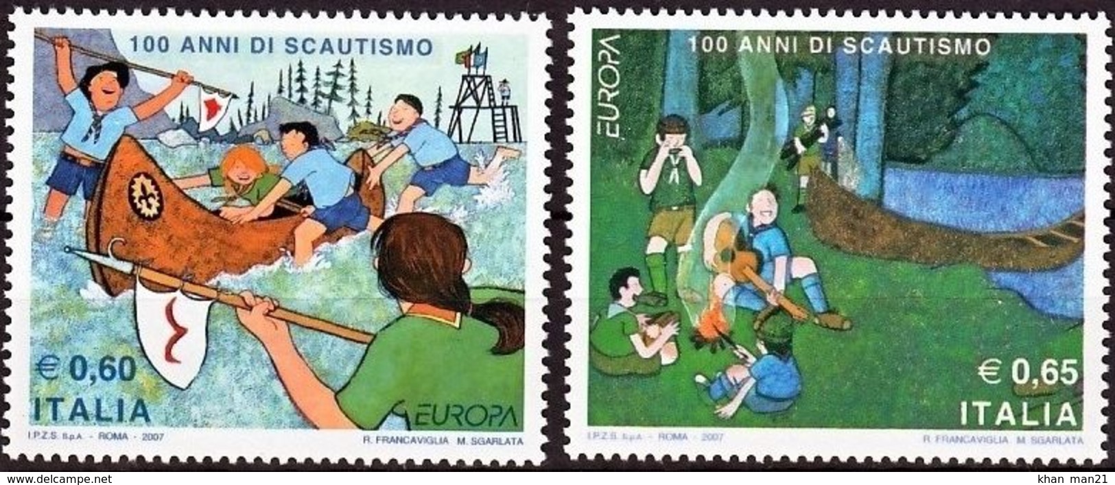 Italy, 2007, Mi. 3176-77, Y&T 2933-34, Sc. 2809-10, SG 3080-81, Europa, Centenary Of Scouting, MNH - 2007