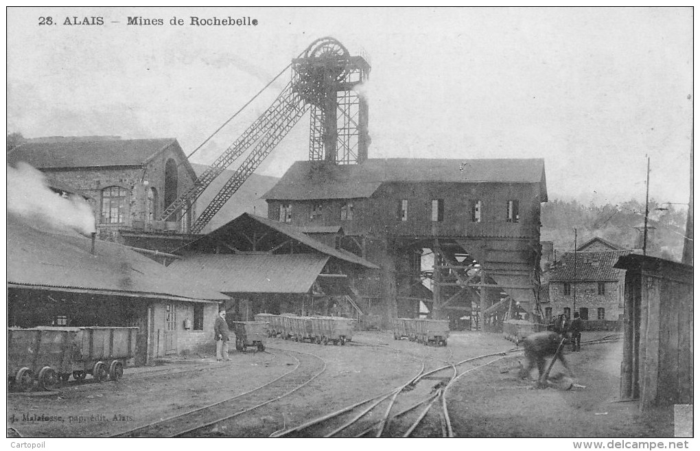 30 - Alais - Alès - Les Mines De Rochebelle Animée - Alès