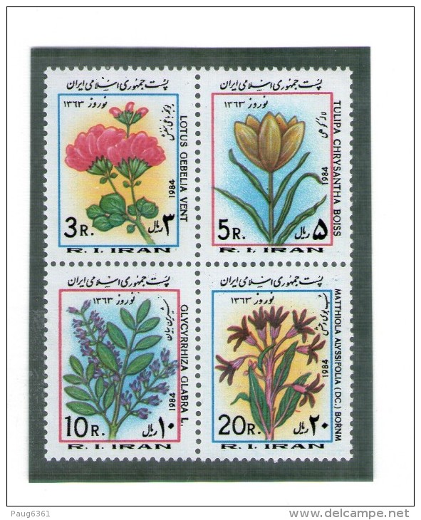 IRAN 1984 FLEURS  YVERT   N°1881/84  NEUF MNH** - Autres & Non Classés