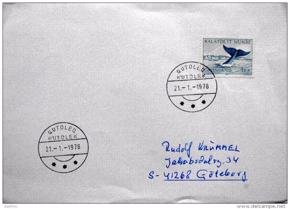 Greenland  1978 Letter To Sweden .Last  Day Use Of The Stamp  21-1-1978  Qutdlq   ( Lot 6098 ) - Lettres & Documents
