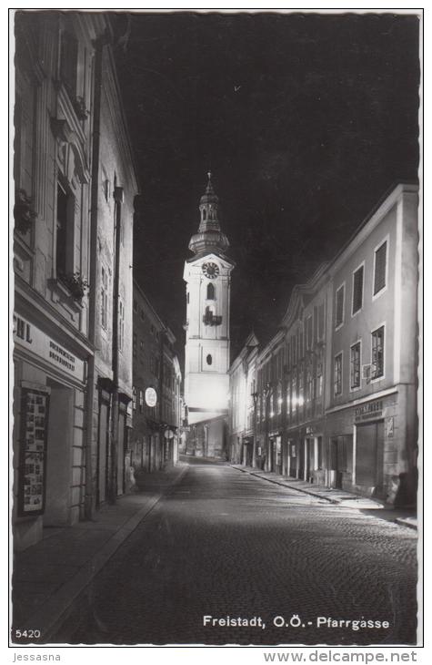 AK- OÖ - Freistadt- Pfarrgasse Bei Nacht - 1960 - Freistadt