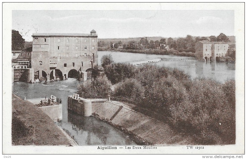 Aiguillon - Les Deux Moulins - Edition J. Fouyssat - Carte Colorisée TW N°12902 - Wassermühlen