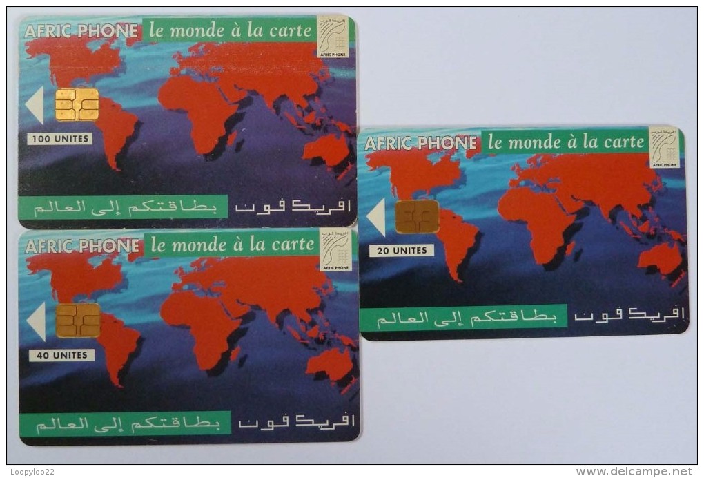 MOROCCO - Afric Phone - World Map 100, 40 & 20 Units - Used - Marokko