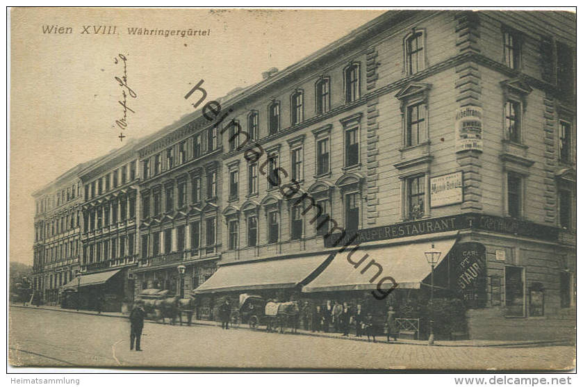 Wien XVIII - Währingergürtel - Restaurant Carl Haupt - Verlag Würthle & Sohn Wien Gel. 1910 - Sonstige & Ohne Zuordnung