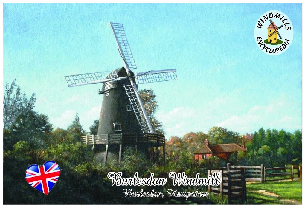 Carte Postale, Moulin A Vent, Windmills Encyclopedia, England (Hampshire), Burlesdon, Burlesdon Windmill - Molinos De Viento