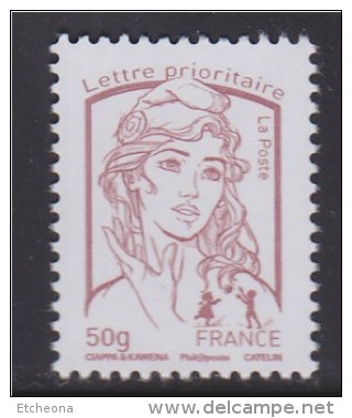 Marianne Et La Jeunesse Gommé Lettre Prioritaire -50g France  N° 4771 Lilas-brun Neuf Ciappa Kawena (50g) - 2013-2018 Marianne De Ciappa-Kawena