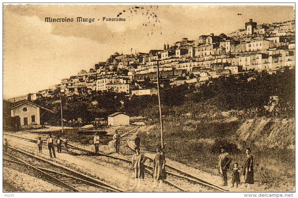 Puglia-bari-minervino Murge Stazione Ferroviaria Veduta Parziale Minervino Animata Primi 900 - Sonstige & Ohne Zuordnung