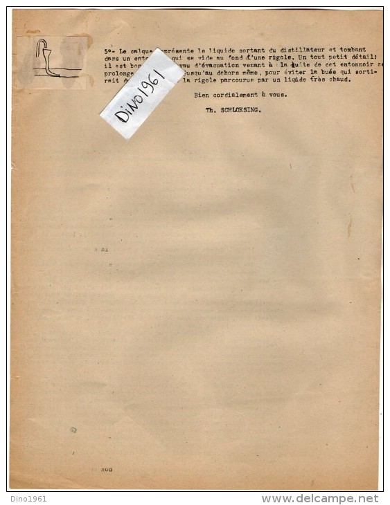 VP3554 - Tabac -  Lettre De  Mr Th. SCHLOESING Directeur Des Manufactures De L´Etat à PARIS Pour  Mr BIZOT Au MANS - Documents