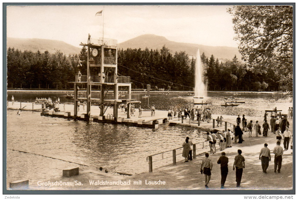 1867 - Ohne Porto - Alte Foto Ansichtskarte - Großschönau Waldstrandbad Mit Lausche N. Gel Rotophot - Grossschönau (Sachsen)