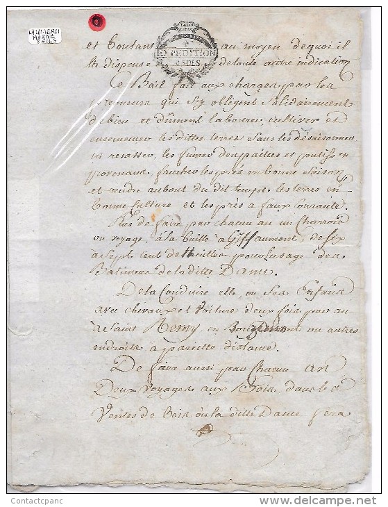 ACTE De La MARNE  -  1792  -   8 Sols  -   Bail  , Commune De SOMSOIS - Cachets Généralité