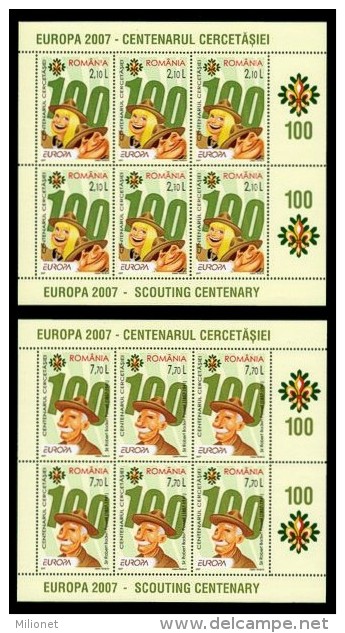 SALE!!! ROMANIA 2007 EUROPA CEPT 2 Sheetlets Of 6 Stamps Type I MiNr 6190-91 CV=42€ - 2007