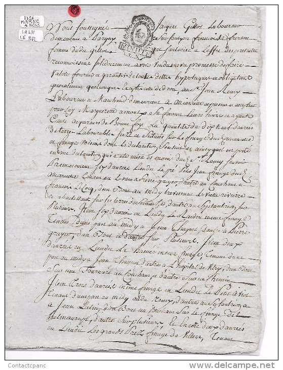 ACTE De La MARNE  -  1792  -   4 Sols  -    Commune De PARGNY Et ALLIANCELLE - Cachets Généralité