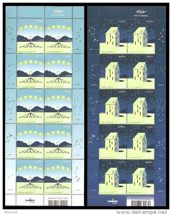 SALE!!! ICELAND 2009 EUROPA CEPT 2 Sheetlets Of 10 Stamps MiNr 1242-43 CV=40€ - 2009