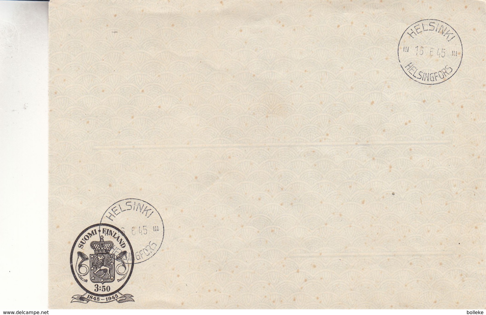 Finlande - Entier Postal De 1945 - Oblitération 1er Jour Helsinki - Armoiries - Cor De Poste - Lions - Interi Postali