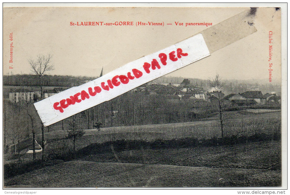 87 - SAINT LAURENT SUR GORRE- VUE PANORAMIQUE  - EDITEUR ERNEST MESIERE ST SAINT JUNIEN - Saint Laurent Sur Gorre