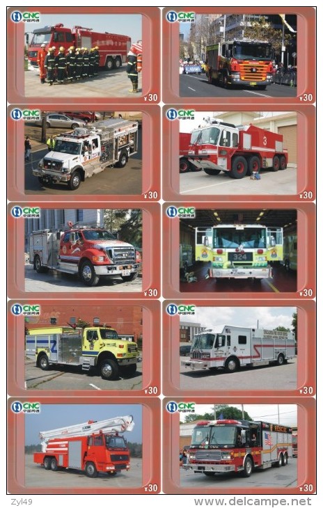 A04406 China Phone Cards Fire Engine 30pcs - Firemen