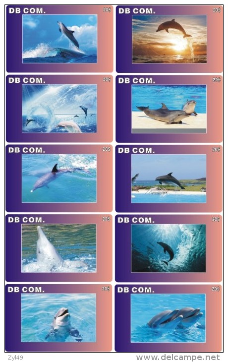 D04012 China Phone Cards Dolphin 10pcs - Delfines