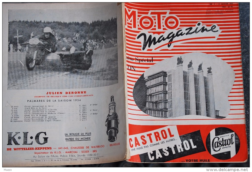 210/ MOTO MAGAZINE- N° Spécial Salon 1955-Triumph Saroléa FN Salira Vespa Douglas Gillet Victoria Zundapp Ardie NSU - Auto/Moto