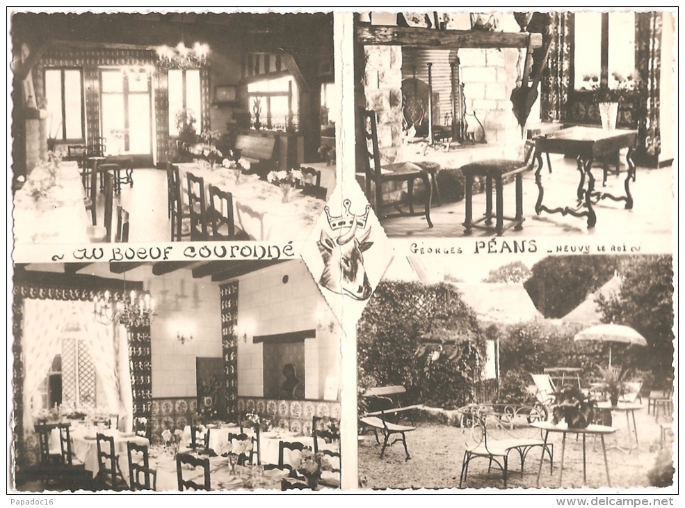 37 - Neuvy-le-Roi - Hôtel-Restaurant "Le Boeuf Couronné" - Péan - Cuisinier Prop. - Carte-photo R. Louvel Hors Série - Neuvy-le-Roi