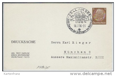DR 3.Reich Postkarte Ganzsache Militaria Propaganda - PP 122 B4 010 - SST Zell Am See - HJ Thüringer Zeltlager 1938 !!! - Altri & Non Classificati