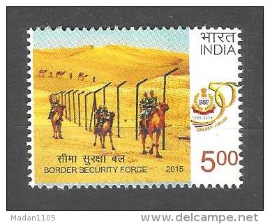 INDIA, 2015, Border Security Force BSF, Military, Militaria, Camel,   MNH, (**) - Nuovi