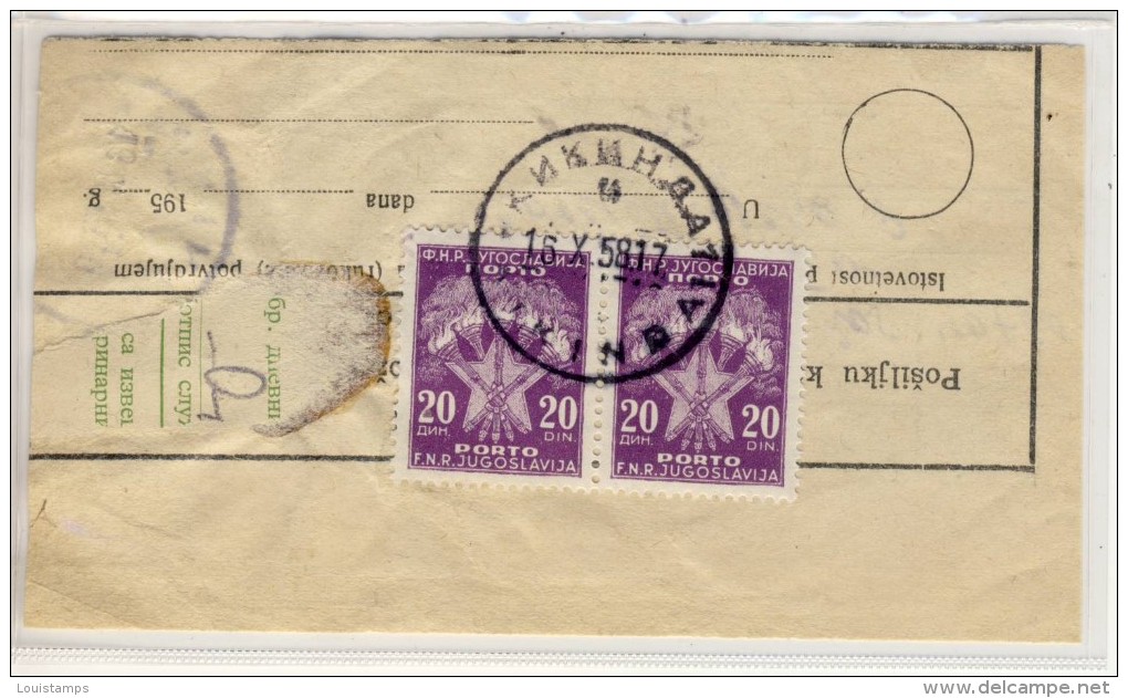 Fragment - Porto 20 Din Pair , 1958 - Ref04 - Postage Due