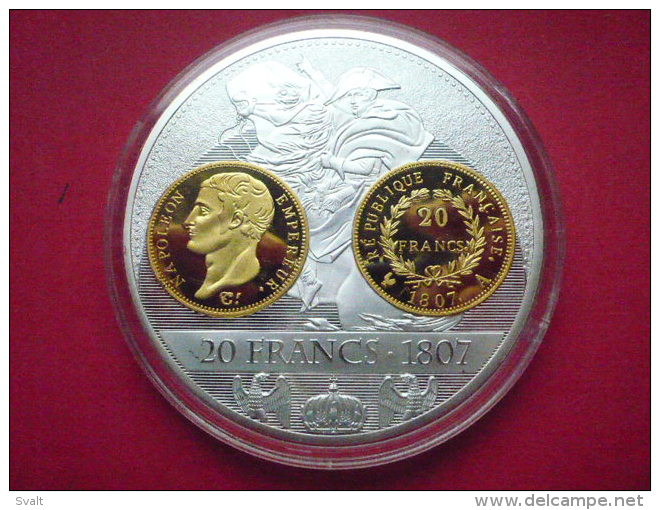 NAPOLEON  PREMIER EMPIRE : Très Belle Médaille De 20 Francs 1807 - Autres & Non Classés
