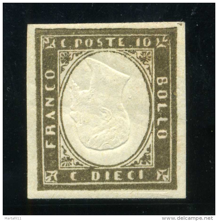 SIGNED FIRMATO 1861 EFFIGIE CAPOVOLTA REGNO// N.14 (E.R.S) O N.2 (E.P.N.) // SG (WITHOUT GUM) E * // NON GARANTITO - Sardinia