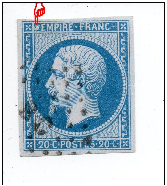 YT 14B Napoléon - Variété Sur Les Cartouches - Ambulant BC - 1853-1860 Napoléon III