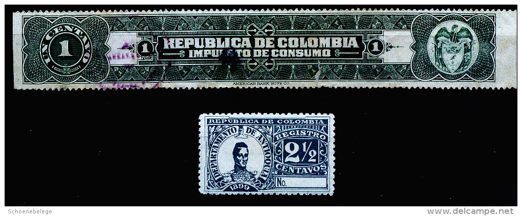 A3831) Colombia Kolumbien 1 Streifen Und 1 Marke 1899 - Kolumbien