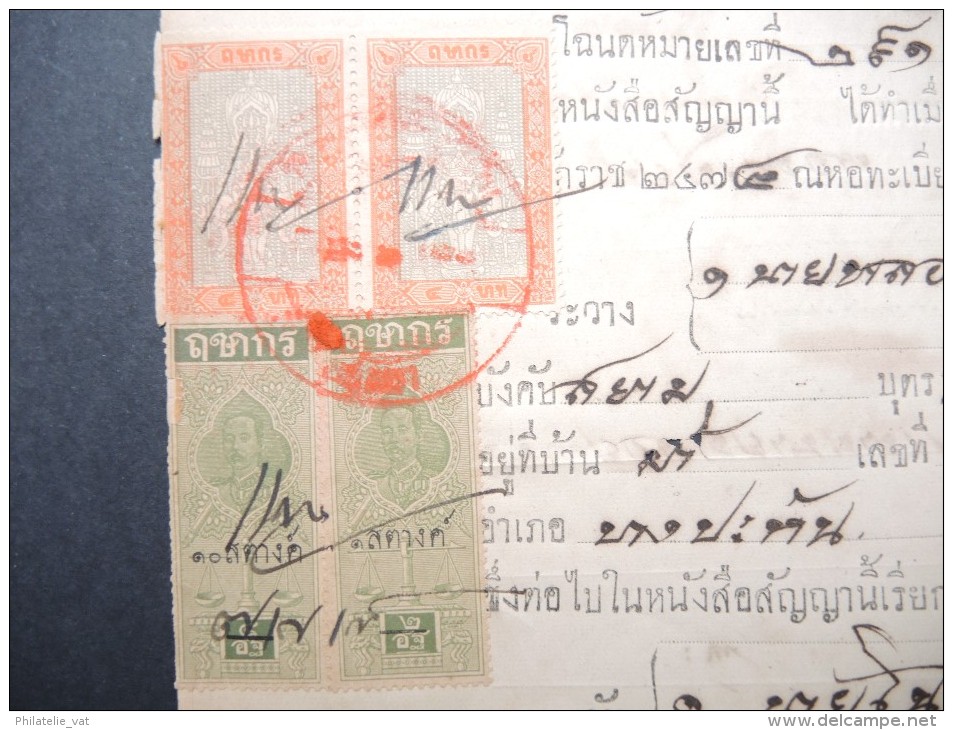 THAILLANDE - Timbres Fiscaux Sur Documents - A Voir - P17354 - Thailand
