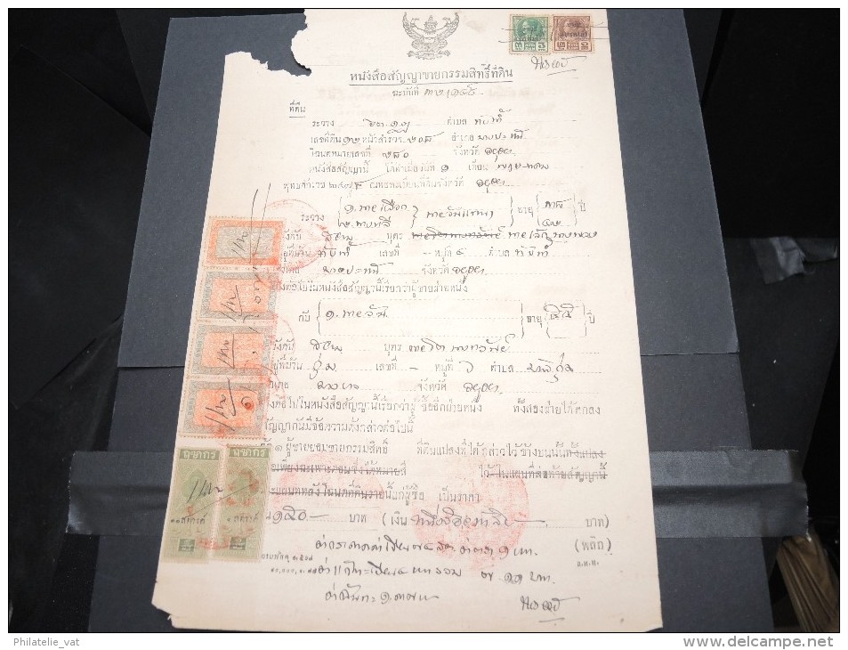 THAILLANDE - Timbres Fiscaux Sur Documents - A Voir - P17355 - Thaïlande