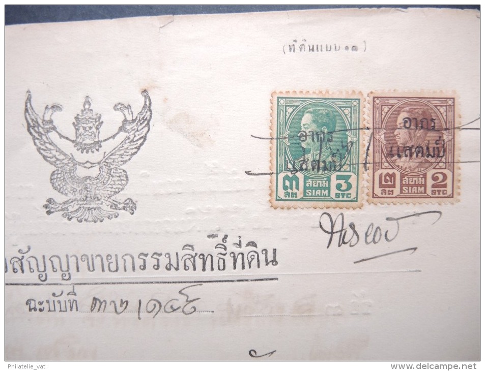 THAILLANDE - Timbres Fiscaux Sur Documents - A Voir - P17355 - Thaïlande