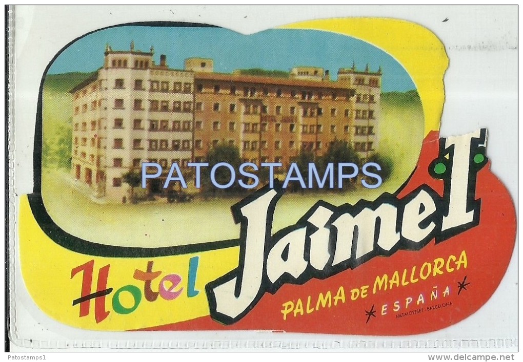 34155 SPAIN ESPAÑA PALMA DE MALLORCA HOTEL JAIME I CUT LUGGAGE NO POSTAL POSTCARD - Hotel Labels