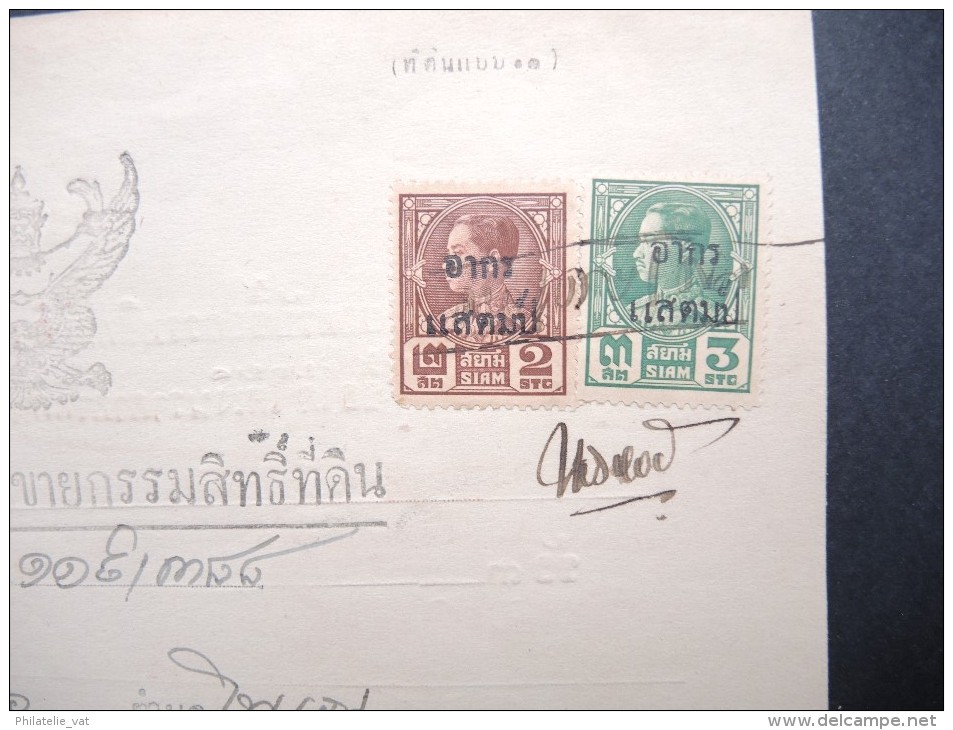 THAILLANDE - Timbres Fiscaux Sur Documents - A Voir - P17356 - Thaïlande