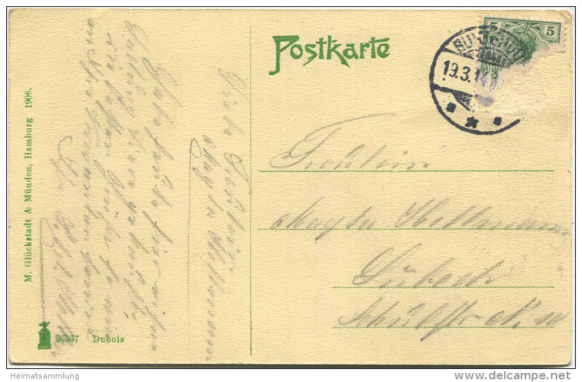 Buxtehude Altkloster - Ottenser Weg Mühlenweg - Verlag M. Glückstadt & Münden Hamburg 1906 Gel. 1914 - Buxtehude