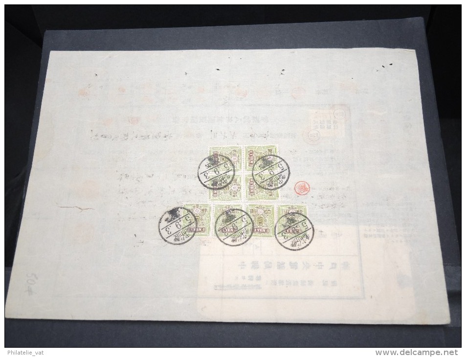 JAPON - Timbres Postaux Sur Document Fiscal - 1903 - A Voir - P17357 - Covers & Documents